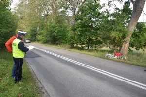 NAczelnik WRD oraz zarządca drogi sprawdzają miejsce wypadku