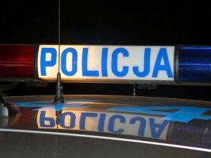 Lampa sygnalizacyjno-ostrzegawcza  z napisem Policja