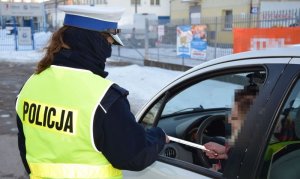 Policjanci z Ruchu Drogowego w trakcie działań