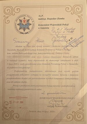 skuteczność puckich kryminalnych doceniona przez kierownictwo Policji